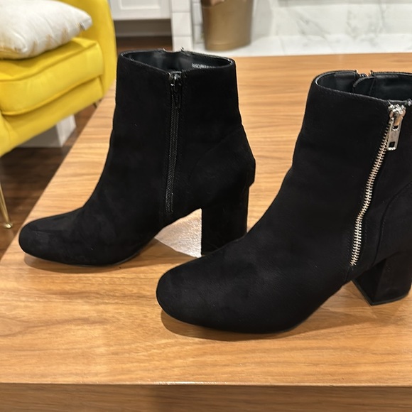 Faux suede ankle boots with zipper detail - Picture 3 of 11